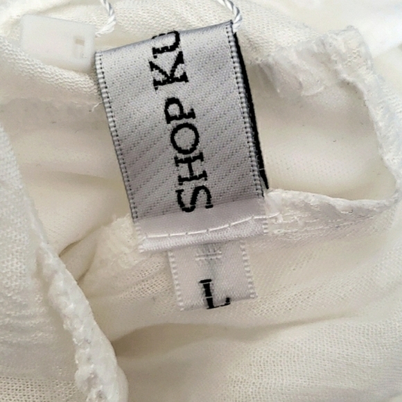 Kultivate Romantic High-neck White Lace Sleeveless Open Back Boho Blouse Size L - Picture 7 of 8